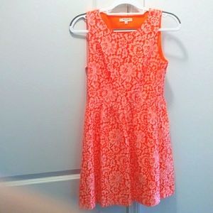 MADEWELL Neon Orange Lace Blossom Dress Size 2